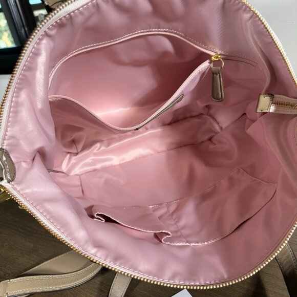 Coach Ashley Dotted Op Art Satchel — Khaki/Taupe & Cream NWT - Picture 8 of 10